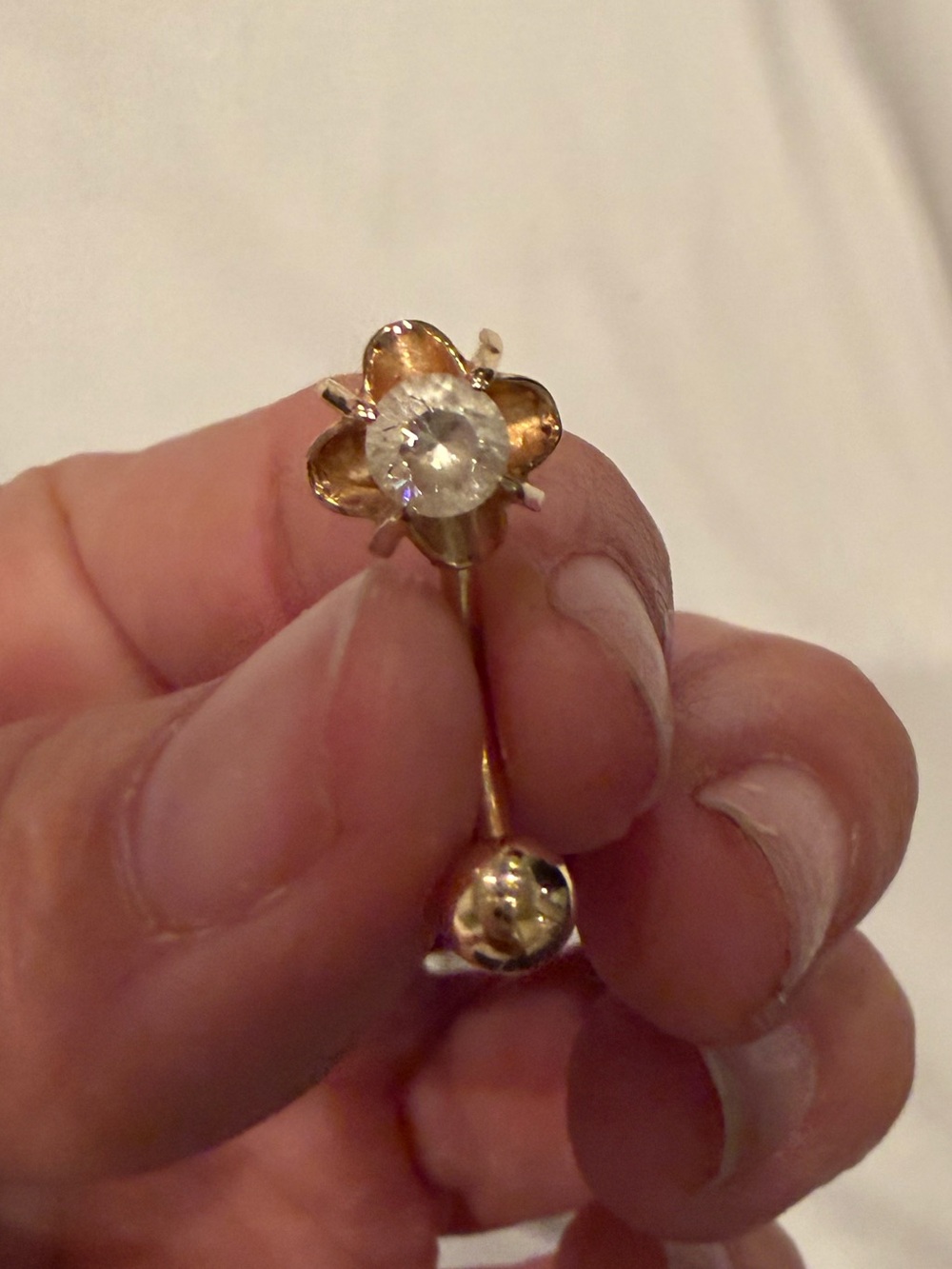 Sturdy Solid 14k Belly Button Ring Navel curved barbell.